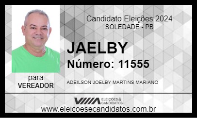 Candidato JAELBY 2024 - SOLEDADE - Eleições