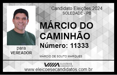 Candidato MÁRCIO DO CAMINHÃO 2024 - SOLEDADE - Eleições