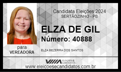 Candidato ELZA DE GIL 2024 - SERTÃOZINHO - Eleições