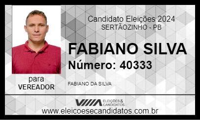 Candidato FABIANO SILVA 2024 - SERTÃOZINHO - Eleições