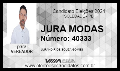 Candidato JURA MODAS 2024 - SOLEDADE - Eleições