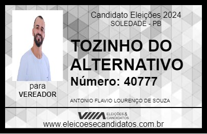 Candidato TOZINHO DO ALTERNATIVO 2024 - SOLEDADE - Eleições