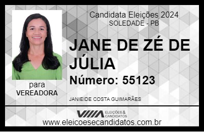 Candidato JANE DE ZÉ DE JÚLIA 2024 - SOLEDADE - Eleições