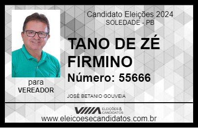 Candidato TANO DE ZÉ FIRMINO 2024 - SOLEDADE - Eleições