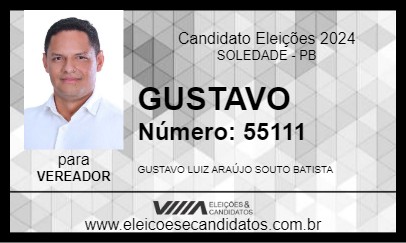 Candidato GUSTAVO 2024 - SOLEDADE - Eleições