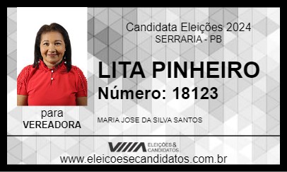 Candidato LITA PINHEIRO 2024 - SERRARIA - Eleições