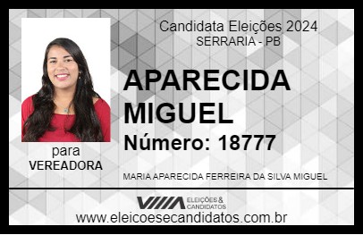 Candidato APARECIDA MIGUEL 2024 - SERRARIA - Eleições