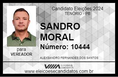 Candidato SANDRO MORAL 2024 - TENÓRIO - Eleições