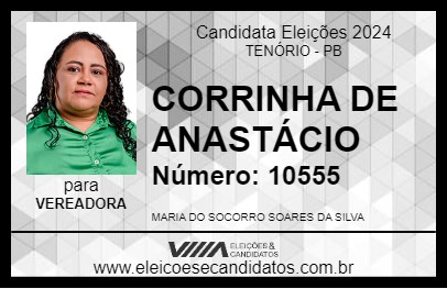 Candidato CORRINHA DE ANASTÁCIO 2024 - TENÓRIO - Eleições