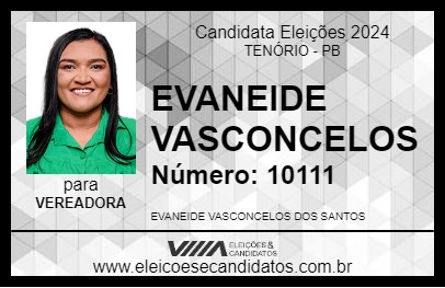 Candidato EVANEIDE VASCONCELOS 2024 - TENÓRIO - Eleições