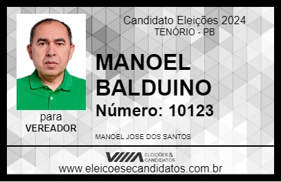 Candidato MANOEL BALDUINO 2024 - TENÓRIO - Eleições