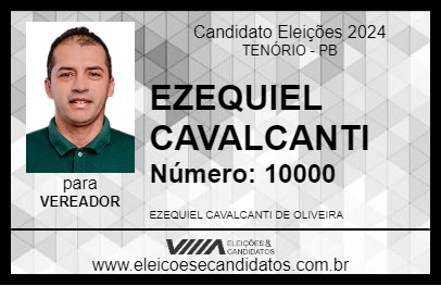 Candidato EZEQUIEL CAVALCANTI 2024 - TENÓRIO - Eleições