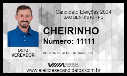 Candidato CHEIRINHO 2024 - SÃO BENTINHO - Eleições