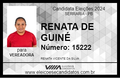 Candidato RENATA DE GUINÉ 2024 - SERRARIA - Eleições