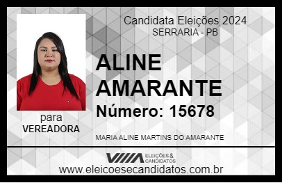 Candidato ALINE AMARANTE 2024 - SERRARIA - Eleições