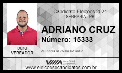 Candidato ADRIANO CRUZ 2024 - SERRARIA - Eleições