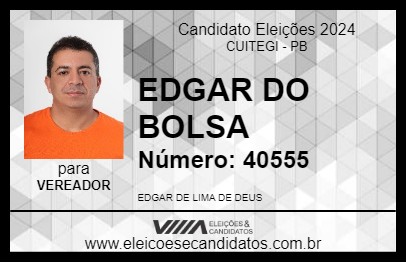 Candidato EDGAR DO BOLSA 2024 - CUITEGI - Eleições