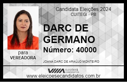 Candidato DARC DE GERMANO 2024 - CUITEGI - Eleições