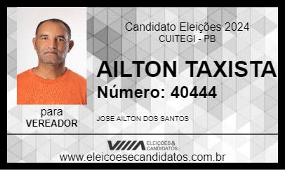 Candidato AILTON TAXISTA 2024 - CUITEGI - Eleições