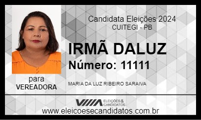 Candidato IRMÃ DALUZ 2024 - CUITEGI - Eleições