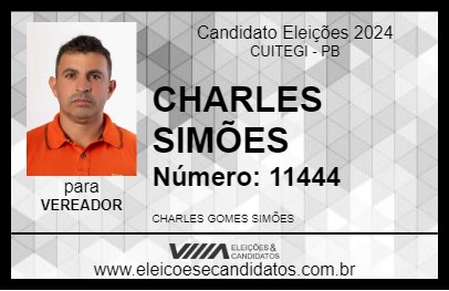 Candidato CHARLES SIMÕES 2024 - CUITEGI - Eleições