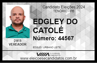 Candidato EDGLEY DO CATOLÉ 2024 - TENÓRIO - Eleições