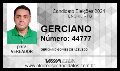 Candidato GERCIANO 2024 - TENÓRIO - Eleições