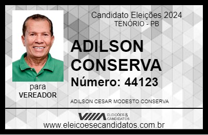 Candidato ADILSON CONSERVA 2024 - TENÓRIO - Eleições