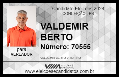 Candidato VALDEMIR BERTO 2024 - CONCEIÇÃO - Eleições