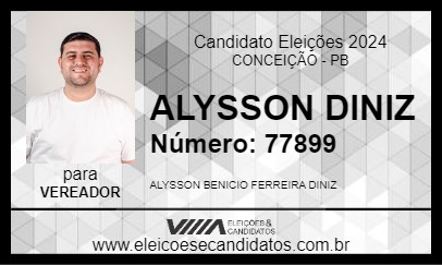 Candidato ALYSSON DINIZ 2024 - CONCEIÇÃO - Eleições