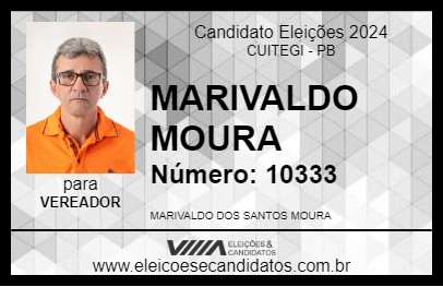 Candidato MARIVALDO MOURA 2024 - CUITEGI - Eleições