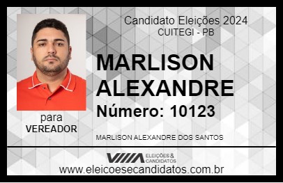 Candidato MARLISON ALEXANDRE 2024 - CUITEGI - Eleições