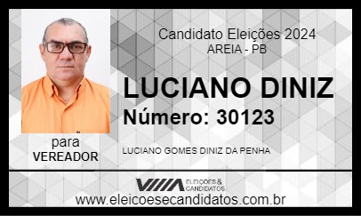 Candidato LUCIANO DINIZ 2024 - AREIA - Eleições