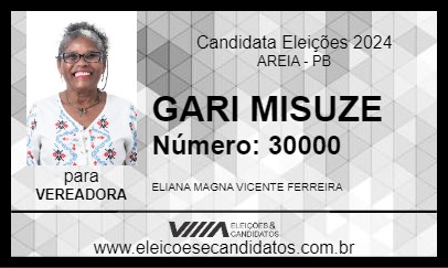 Candidato GARI MISUZE 2024 - AREIA - Eleições