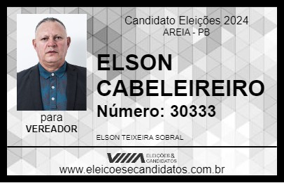 Candidato ELSON CABELEIREIRO 2024 - AREIA - Eleições