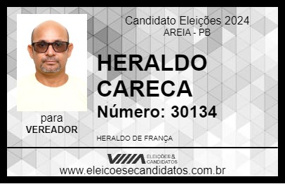 Candidato HERALDO CARECA 2024 - AREIA - Eleições