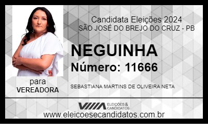 Candidato NEGUINHA 2024 - SÃO JOSÉ DO BREJO DO CRUZ - Eleições