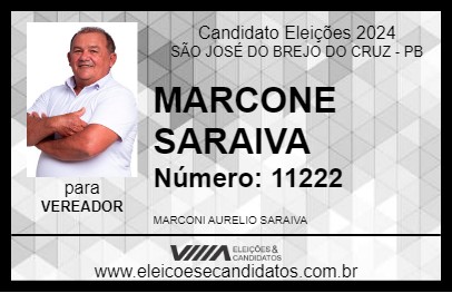 Candidato MARCONE SARAIVA 2024 - SÃO JOSÉ DO BREJO DO CRUZ - Eleições