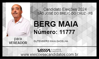 Candidato BERG MAIA 2024 - SÃO JOSÉ DO BREJO DO CRUZ - Eleições