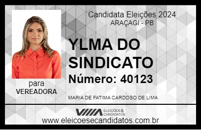 Candidato YLMA DO SINDICATO 2024 - ARAÇAGI - Eleições