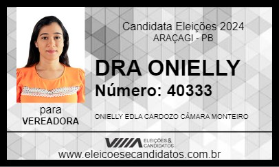 Candidato DRA ONIELLY 2024 - ARAÇAGI - Eleições