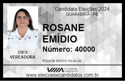 Candidato ROSANE EMÍDIO 2024 - GUARABIRA - Eleições