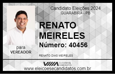 Candidato RENATO MEIRELES 2024 - GUARABIRA - Eleições