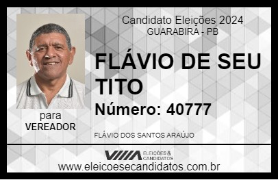 Candidato FLÁVIO DE SEU TITO 2024 - GUARABIRA - Eleições