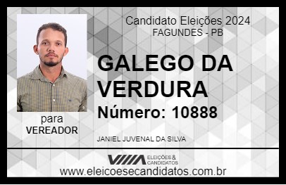 Candidato GALEGO DA VERDURA 2024 - FAGUNDES - Eleições