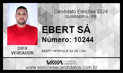 Candidato EBERT SÁ 2024 - GUARABIRA - Eleições