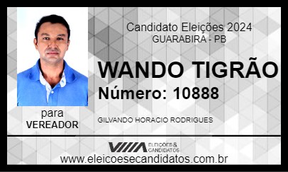 Candidato WANDO TIGRÃO 2024 - GUARABIRA - Eleições