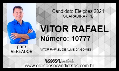 Candidato VITOR RAFAEL 2024 - GUARABIRA - Eleições