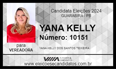 Candidato YANA KELLY 2024 - GUARABIRA - Eleições