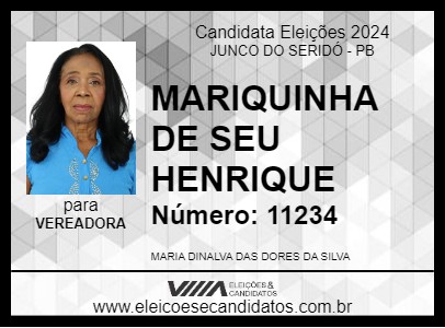 Candidato MARIQUINHA DE SEU HENRIQUE 2024 - JUNCO DO SERIDÓ - Eleições